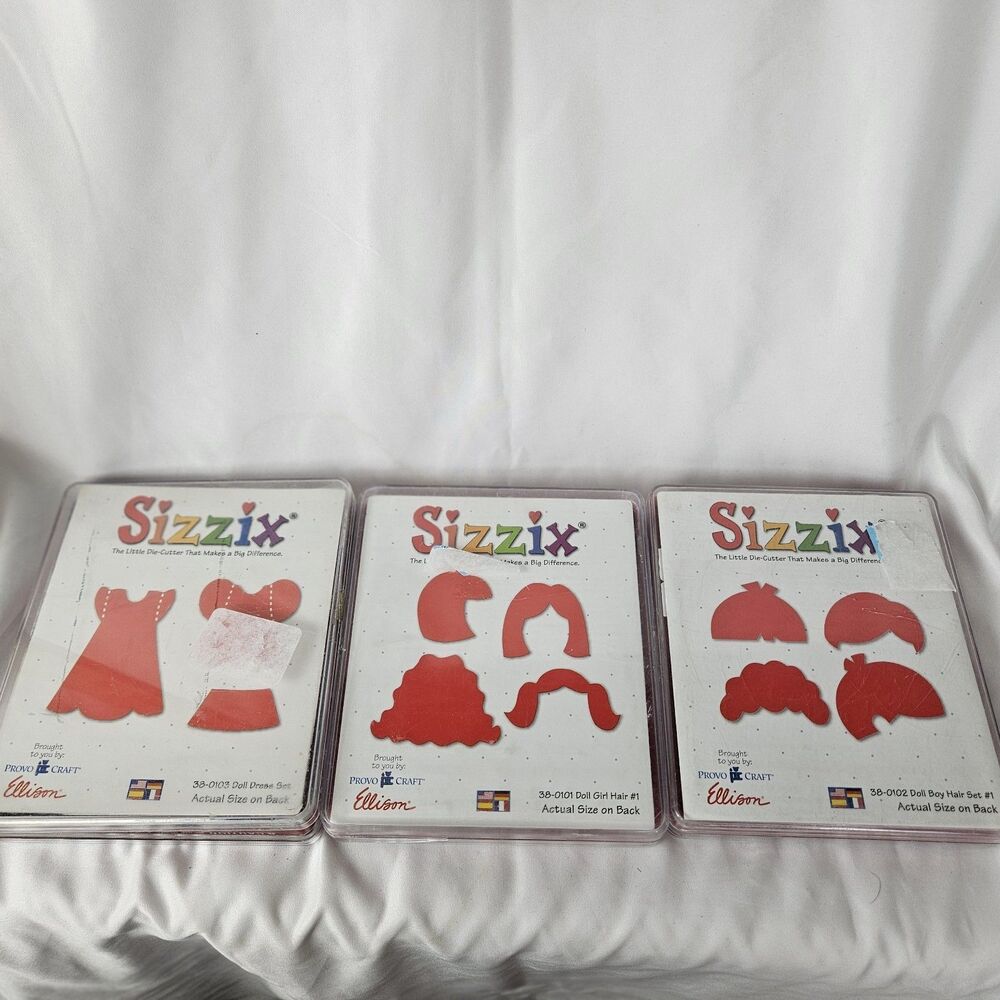 Set of 3 SIZZIX Doll Clothes Die Cuts